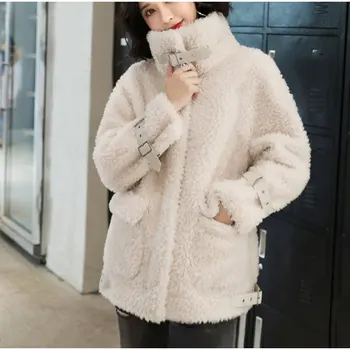 Streetwear Harajuku Vrac Plus Dimensiune de Pluș Teddy Jacheta 4XL Cald Iarna coreean Shaggy Faux Blana Îngroșa Supradimensionat Haină de Lână de Miel