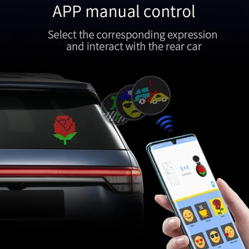 Autocolant auto Bluetooth ligent CONDUS Expresie Autocolant Emoticoane APP Voce/Control Manual Interior Taxi Decorative