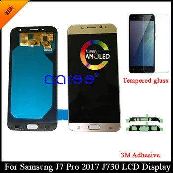 Testat AMOLED Pentru Samsung J7 Pro 2017 J730 Display LCD Pentru Samsung J7 2017 J730F LCD Touch Screen Digitizer Asamblare + Adeziv