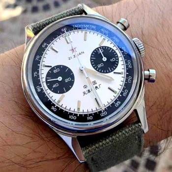 1963 Panda Pilot Chronograph Ceas Barbati 40mm Air Force Safir ST1901 Mână Vântul Mecanice Ceas de mână Retro Ceas Reloj Hombre