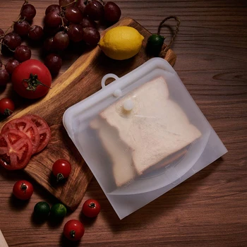 5Pack Silicon Reutilizabile Saci de Depozitare a Alimentelor 1500ml 1000ml 500ml Recipiente Etanșe pentru Sandwich-uri de Carne Gustare de Prânz Saci de Depozitare