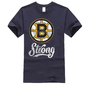Cele mai noi 2019 Tricou de Moda Bărbați Mânecă Scurtă Zomer O-Gât Boston B StrongTribute Hockeyer Bruins Tricouri