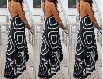 2019 Pop Femei Acoperi Vara Ștreangul de Rochii de Plaja Lungi Rochie Sundress Costume de baie Beachwear Cover-up Costum de Baie O Piesa