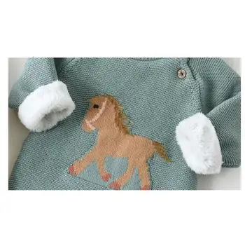 Pulovar Nou-născut Băieți Pulovere Fleece Gros pentru Copii de cai Pulovere Copilul Cardiagn Tricotate Haine pentru Copii Fete Pulover