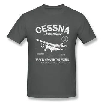 Cessna Brand de Agrement Biplan Tricou Avion Aventura De Călătorie în Jurul Lumii Vintage Tricou Barbati Graphic Teuri Ziua Tatălui