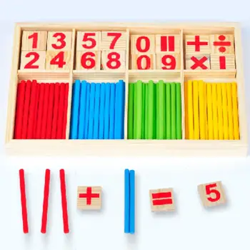 Jucărie pentru copii Blocuri de Lemn Montessori Matematica de Învățământ Jucării Inteligență Matematică Stick Blocuri cadou jucărie pentru băiat sau fată