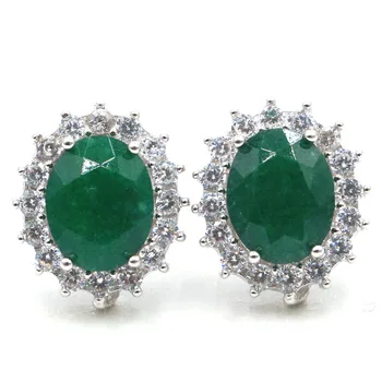 15x13mm SheCrown Real Verde Smarald Recomanda Extrem de Vânzare de Top Pearl Colectia de Nunta de Argint Cercei