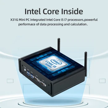 XCY fără ventilator Mini PC i7 4500U i5 5200U procesor i3 5005U 2x RS232 Dual Ethernet HDMI VGA 4xUSB3.0 Suport WiFi, Windows, Linux