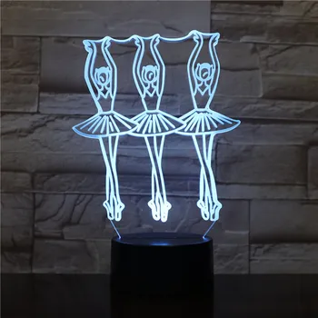 Balet-Dans vals 3D LED Lumina de Noapte Schimbare Lampa de Halloween Lumina Acrilic Iluzie Lampa de Birou Pentru Copii Cadou Dropship