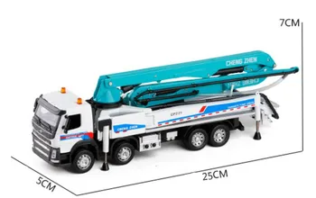 Imitație mare inginerie de beton camion de model,1:50 aliaj camion pompa de beton,de Sunet și lumină vehicul de inginerie,transport gratuit
