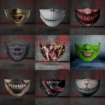3D Gothic Horror Jumătate Față de Praf-dovada Masca Noua Venin Clovn Cosplay Măști Amuzante de Halloween Masquerade Joker Masca de Protecție