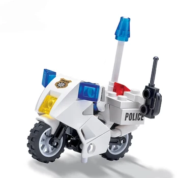 Creatorul City Patrula de Poliție 30buc Motocicleta Blocuri Seturi City Motocicleta de Strada Polițist Model Cărămizi Jucarii Educative
