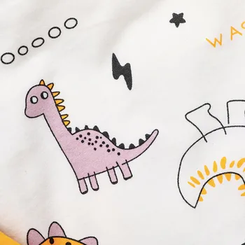 40# Nou-născuți Haine Băiat Copil Fete cu Dungi Dinozaur Print cu Maneci Lungi Pantaloni + Hat Set de Costume pentru Copii Детская Одежда