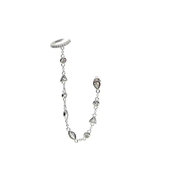 O bucată lanț lung mică ramă cz link-ul lanț scântei bling moda bijuterii argint 925 femei fata de link-ul lanț cercel