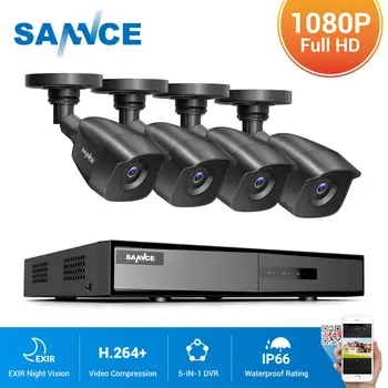 SANNCE 8CH HD 108P Sistem CCTV 1080P CCTV DVR 1080P Camere de supraveghere IR noapte rezistent la apa kit de Supraveghere