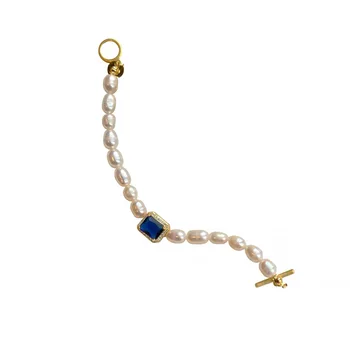 Vintage cupru cubi indesata colier de perle naturale de bijuterii pentru femei