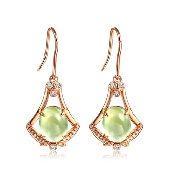 Noua moda rafinat de pietre colorate vinestone verde în formă de evantai geometrice bijuterii doamnelor logodna cadou de nunta cercei