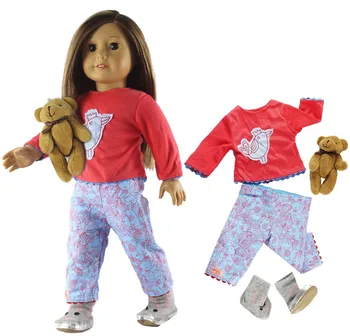 Multe Stil de Pijamale pentru Alegerea 1 Set Haine Papusa Top+pantaloni de 18 inch American Doll Manual de Înaltă Calitate 18