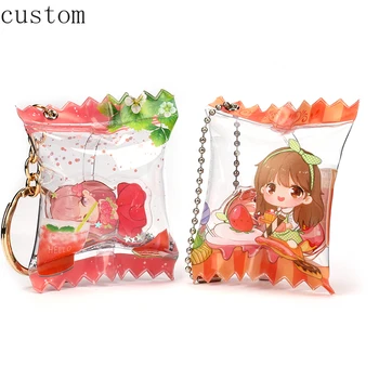 Desene Animate Anime Personalizat, Acrilic Bomboane Breloc Cu Ridicata Tipărite Se Agită Umflate Acrilice Candy Bag Farmece Ca Cadou