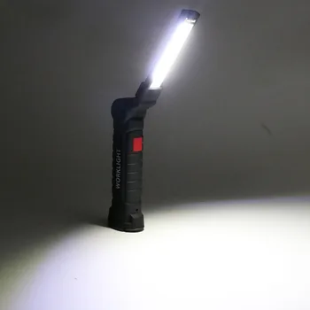 1*COB LED cu Magnet Lanterna Portabil în aer liber Camping Lucru Lanterna USB Construit în Baterie Reîncărcabilă