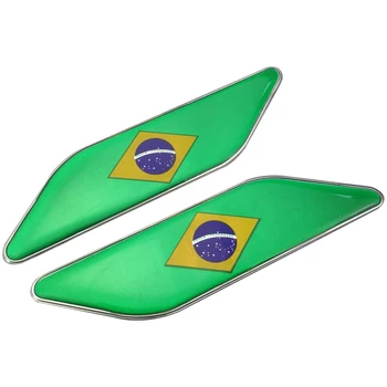 3D Masina Emblema, Insigna Autocolant Brazilia Flag Decalcomanii Pentru Hyundai, Volkswagen Golf, Ford Fiesta, Chevrolet, Fiat, Honda Renaul Peugeot, Volvo