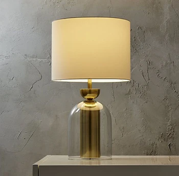E27 sticla Lampa de masa moderna design nou, Lampa de Masa LED masă tesatura usoara nuanta de bază de sticlă de lampă de decorare apartament cu lampa