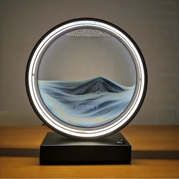 Creativ Retro Clepsidra lampă de masă Ambarcațiuni nisipuri miscatoare 3D Peisaj Natural Curge Nisip Imagine în Mișcare Clepsidra Lampa de Noapte Acasă