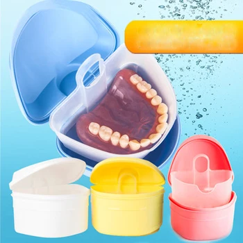 Proteza Baie Cutie Organizator Caz Dentare Dinți Falși Container de Depozitare de Curățare Dinte Artificial es cu Perie