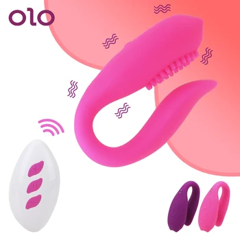 OLO Penis artificial Vibratoare punctul G Masaj Clitoridian Lins Vagin Stimulator fără Fir Control de la Distanță Vibratoare Jucarii Sexuale pentru Femei