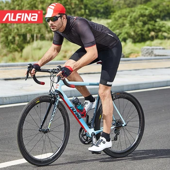 ALFINA Ciclism Bavete pantaloni Scurți de Biciclete Respirabil Bărbați Gel Căptușit cu Bicicleta Dresuri Triatlon Om Pro Licra Biciclete pantaloni Scurți Sub Purta