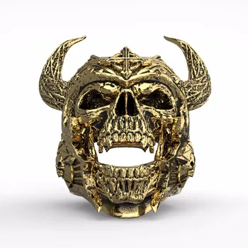 Din Oțel inoxidabil Inel de Craniu Cavalerii Templieri Casca Razboinic Ring pentru Bărbați