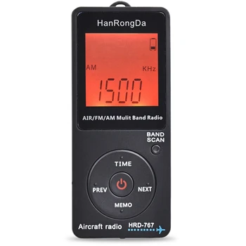 HanRongDa Radio Aeronave Trupa Receptor FM/AM/AER Radio Trupa Lume cu Display LCD Buton de Blocare Buzunar Radio cu Casti