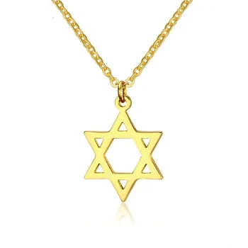 Steaua Lui David Pandantiv Colier Pentru Femei De Aur Din Oțel Inoxidabil Israel Evreiesc Bijuterii Dropship