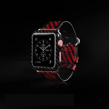 Real de înaltă Calitate din Fibră de Carbon de Trupa Ceas curea Pentru Apple Watch Seria 4 1 2 3 iWatch Ceas Bratara Watchband 38mm 42mm