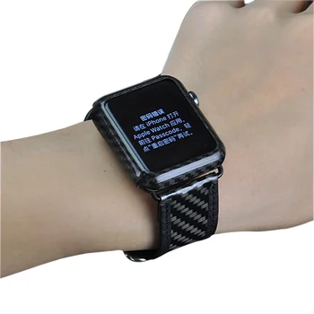 Real de înaltă Calitate din Fibră de Carbon de Trupa Ceas curea Pentru Apple Watch Seria 4 1 2 3 iWatch Ceas Bratara Watchband 38mm 42mm