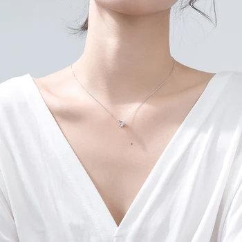 Modian Moda Simplu Spumante Clar CZ Coroana Lanț Pandantiv Coliere Pentru Femei de Argint 925 de Lux Bijuterii