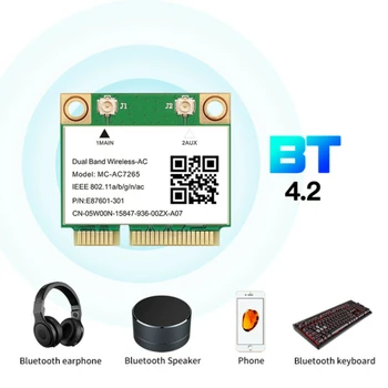 1200Mbps Wireless Mini PCI-E 7265AC placa de Retea WiFi 802.11 ac BT4.2 buc Adaptor
