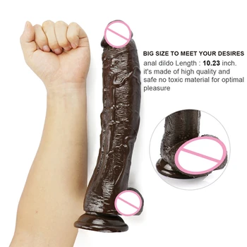 Super Imens Vibrator Realist din PVC moale Mare Mare Penis Cu ventuza Jucarii Sexuale pentru Femei Analsex Masturbari