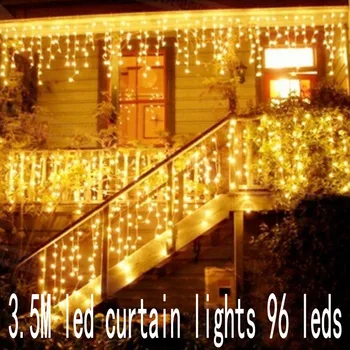 Crăciun Ghirlanda LED-uri Cortina Sloi de gheață Șir Lumina 220V 3,5 m 100Leds Interior Picătură a CONDUS Partidul Grădină Scenă în aer liber Decorative de Lumină