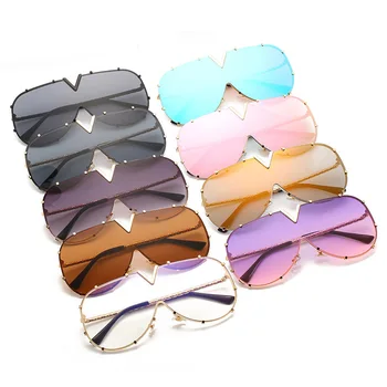 2020 Lux fără ramă Supradimensionat ochelari de Soare pentru Femei Brand Designer de Moda, Cadru Mare, O Bucată Pilot Ochelari de Soare Ochelari de protectie UV400