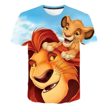 2020 Copii Drăguț Tricou Desene animate Regele Leu Print T-shirt Fete/Băieți Animale Amuzante Haine pentru Copii Copii de Vara Tricou copii t shirt