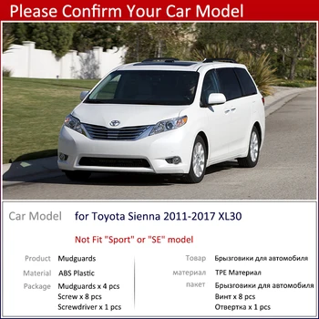 Pentru Toyota Sienna 2011~2017 XL30 30 apărătoare de noroi Noroi Clapa apărătorile de Noroi, Masina Auto Sedan Roata Aripa Fata-Spate, 2016