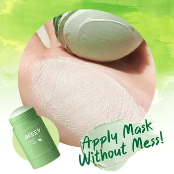 Curățare Masca Faciala Stick Ceai Verde Vinete Ulei De Control Porilor Contracție De Îndepărtare Coș De Hidratare Masca De Noroi Lavabil Masca