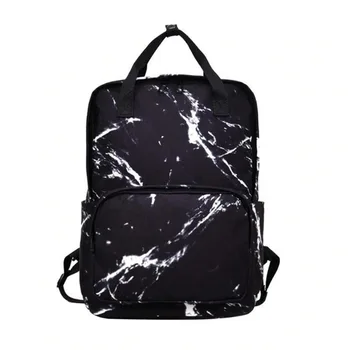 Noul design Marmură Imprimare fata Rucsac pentru Baieti casual bookbags Umăr Saci de Școală alb calculator sac negru de călătorie rucsac