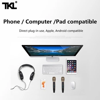 TKL MIC100 Wireless mașină de Karaoke microfon FM Bluetooth Condensator Microphonemicrophone Compatibil Iphone Calculator