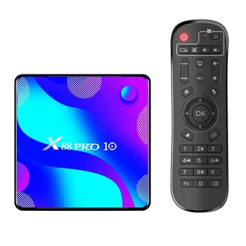 X88 borna PRO 10 Android 10.0 Smart TV UHD 4K Media Player RK3318 4 GB/64 GB 2.4 G/5G Dual-Band WiFi BT4.0(Plug SUA)