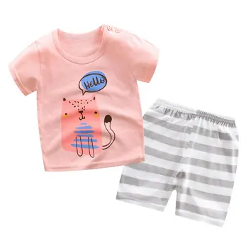 Sugar Baby Girls T-shirt Desene animate Seturi de Haine pentru 1-5A Vara cu Maneci Scurte Băiat Tricouri Topuri+pantaloni Scurți, Pantaloni Copii, Baiat ti se Potriveste
