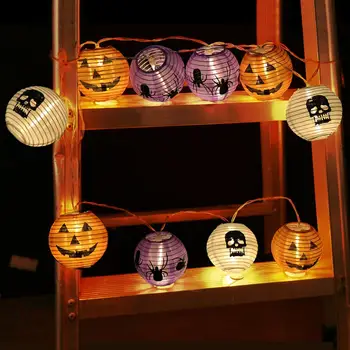 OurWarm 10 LED-uri de Dovleac Șir de Lumini Petrecere de Halloween DIY Decoratiuni Casa si gradina 2 Stiluri de Decor Interior și Exterior