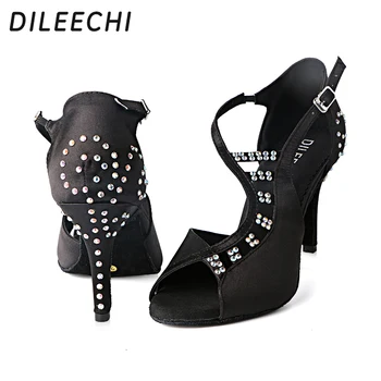 DILEECHI vânzare Fierbinte latin pantofi de dans femeie salsa Profesional Pantofi de Dans sală de Bal Pantofi de Dans cu toc 85/75mm