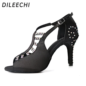 DILEECHI vânzare Fierbinte latin pantofi de dans femeie salsa Profesional Pantofi de Dans sală de Bal Pantofi de Dans cu toc 85/75mm